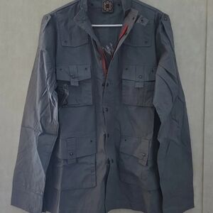 Blac Label Gray Gun Metal Embroidered Punk Gothic Rock Jacket Mens Size Large